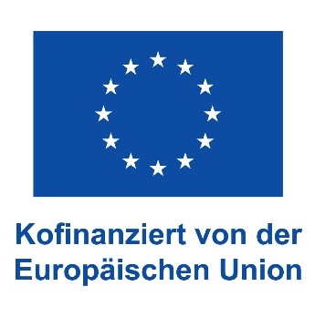 EU Flagge mit Unterschrift: Kofinanziert von der Europäischen Union