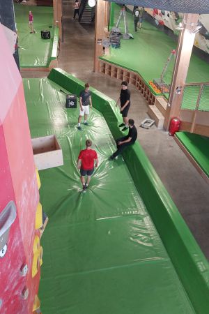 Blick auf die Boulderhalle