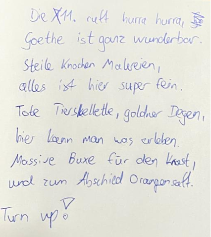 Eintrag ins Gästebuch